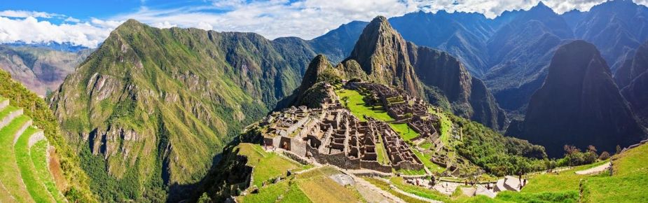 Panorama of Machu Picchu, Inca site in Peru, a New Seven Wonder of the World