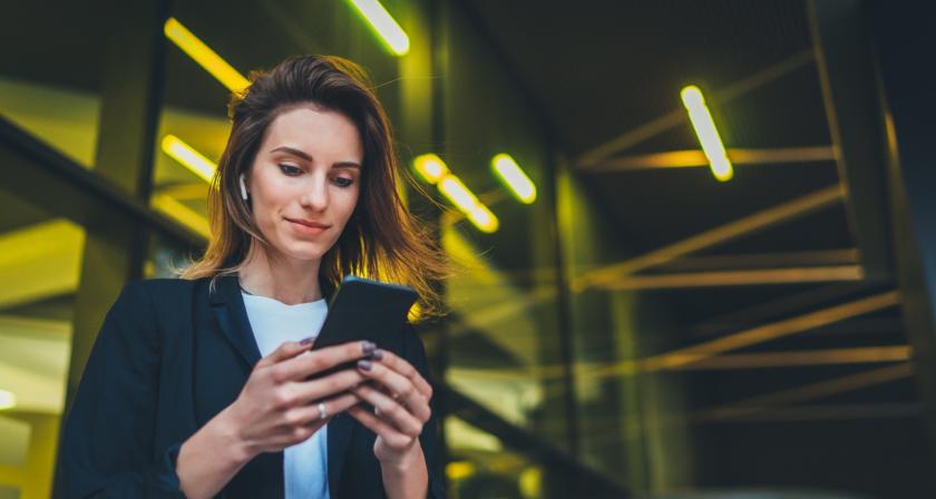 business women with phone