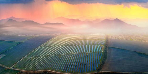 Ukrainian Solar Panels_ Clean  Green Energy  Tech, Aerial View with Drone